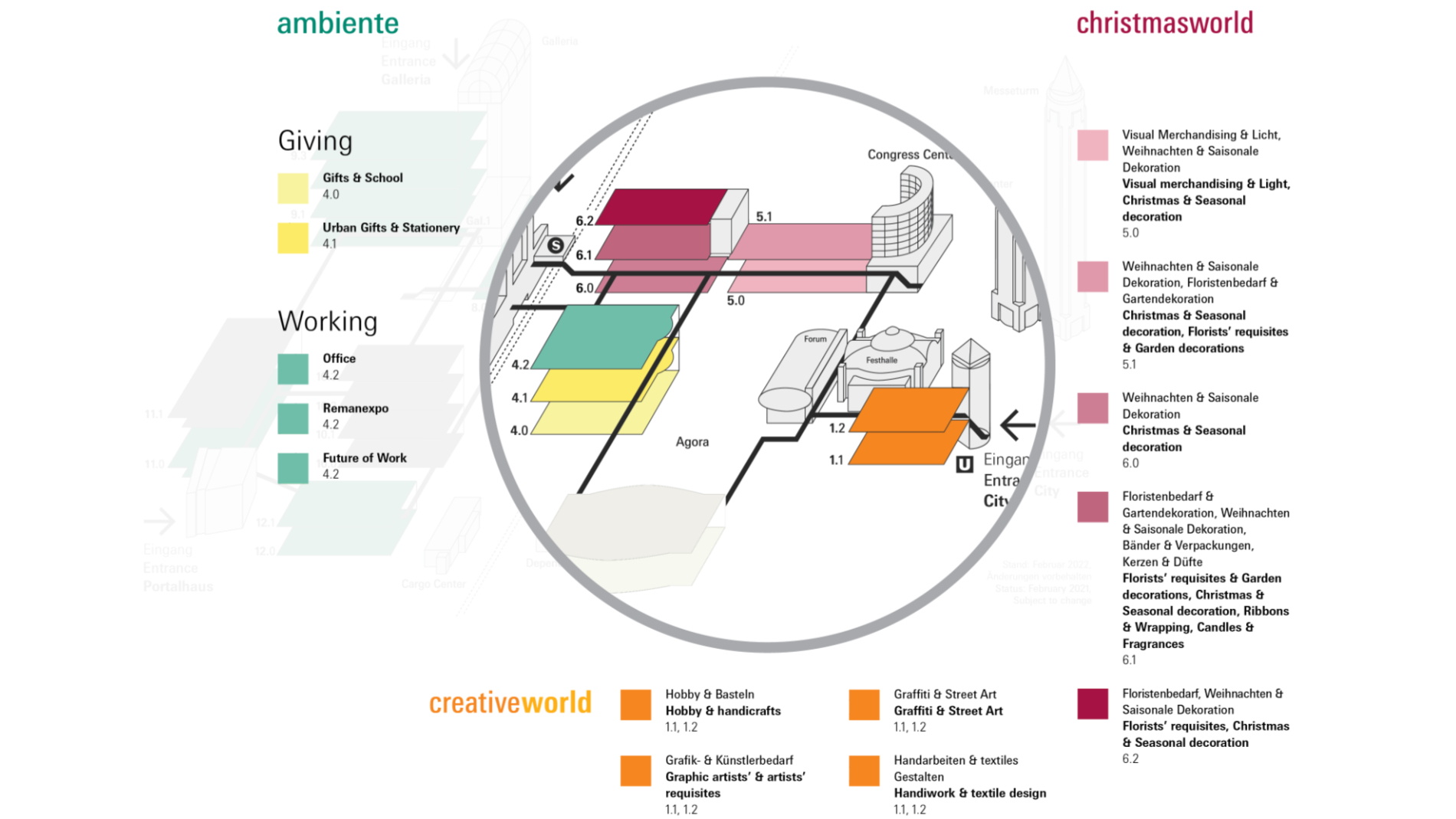 Hall plan Ambiente, Creativeworld and Christmasworld 2023