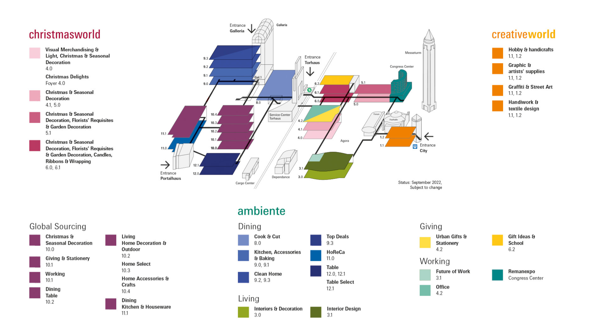 With a new hall layout, the core segments are to be strengthened and future fields opened up. Graphic: Messe Frankfurt