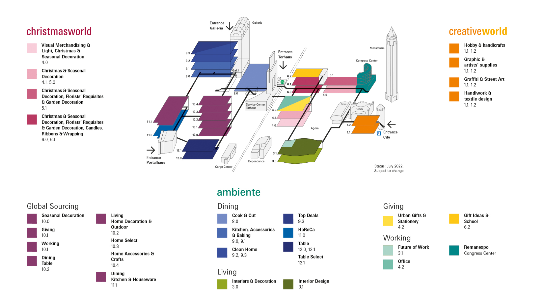 Ambiente, Christmasworld and Creativeworld fairground plan 2023