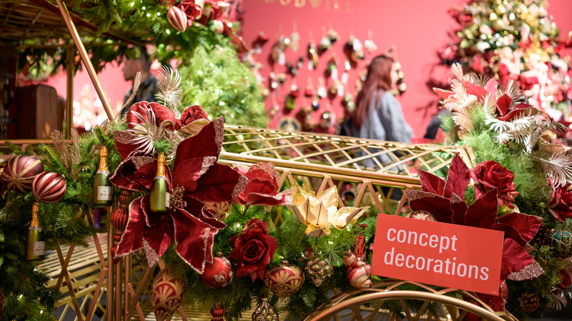 Concept Decorations sign at a stand booth at Christmasworld